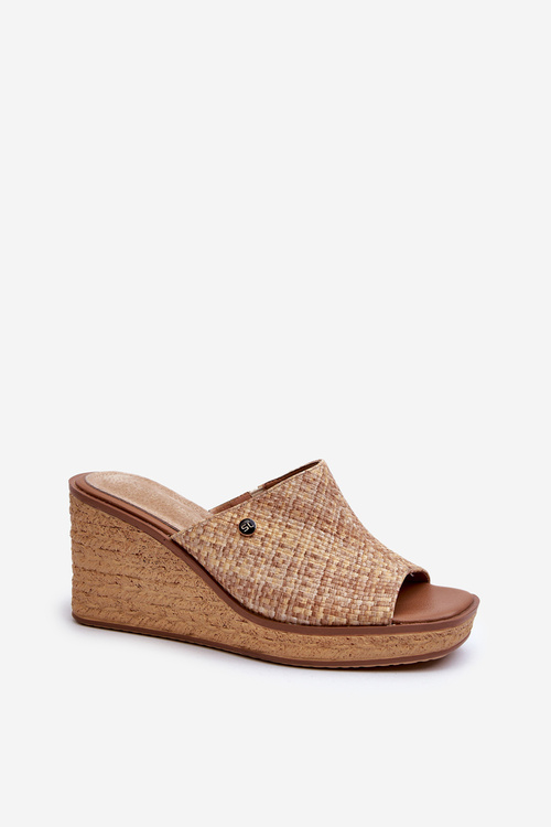 Dámske sandále na platforme Sergio Leone KL213 Beige