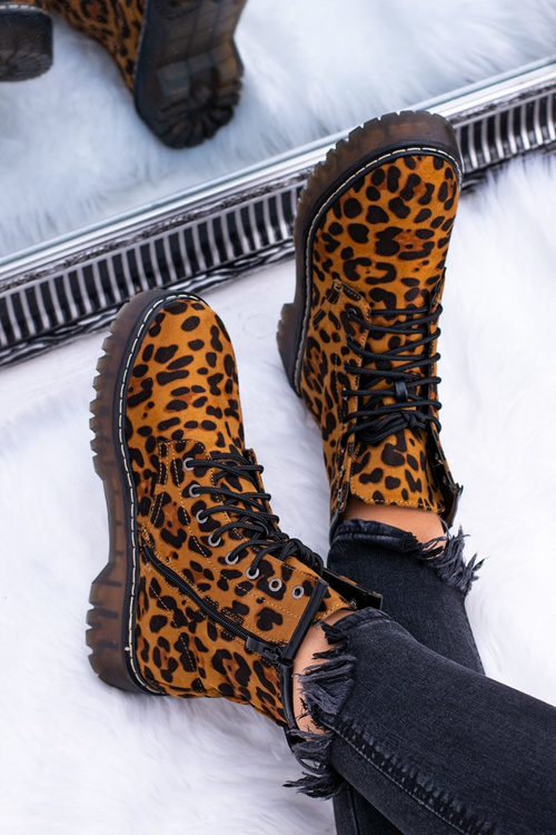 Dámské kotníkové boty v leopardském Grande