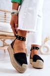 Espadrilky Sandály s tryskami Černe Lillian 