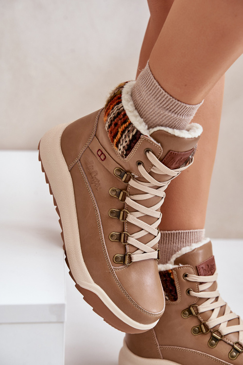 Dámské Kožené Boty Zateplené Lee Cooper Béžové LCJ-24-01-2985