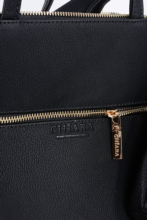 Duża Czarna Torba Damska + Saszetka + Lustereczko POLSKA