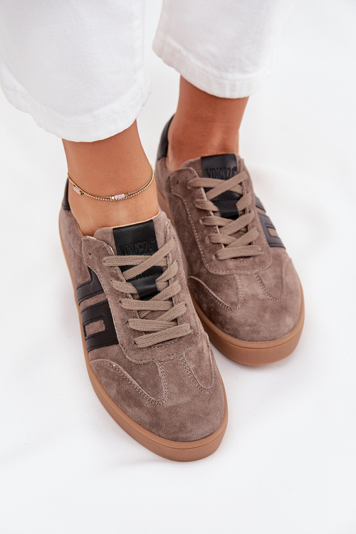 Dámske Semišové Tenisky Vinceza 79557 Tmavo Béžové