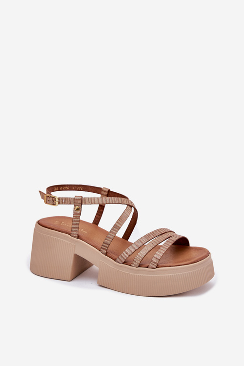 Dámské kožené sandály Maciejka 06990-25 zlaté