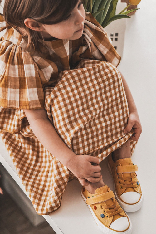 Detské tenisky na suchý zips Veľká hviezda JJ374056 žltá