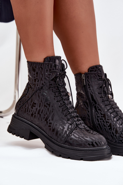 Kožené dámske pracovné čižmy s izoláciou na zips Artiker 57C2257 Čierne