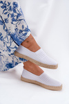 Dámske Espadrilky S Pletením Vinceza 13624 Biele