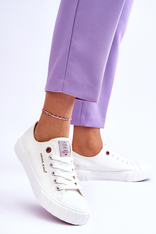 Klasické dámské tenisky Cross Jeans LL2R4052 Bíle