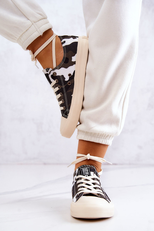 Dámské Materiál Sneakers Camo BIG STAR JJ274237 Bílo-šedé