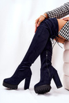 Semišové boty nad kolena Námořnicky modré Fillis