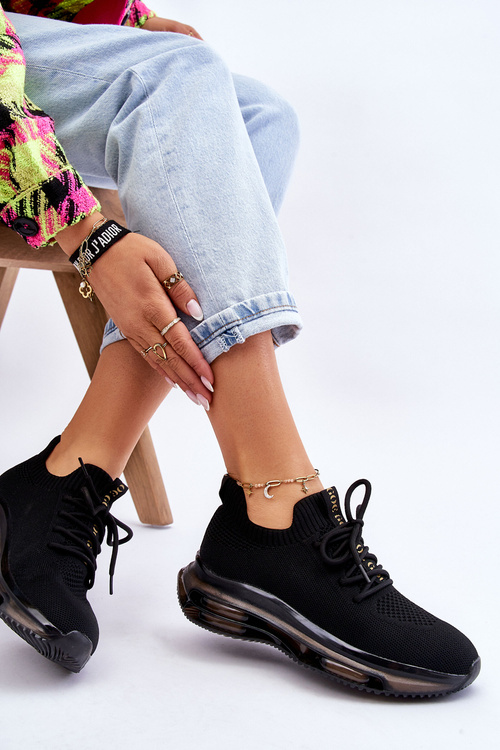 Dámské nazouvací ponožkové boty GOE JJ2N4080 Černe