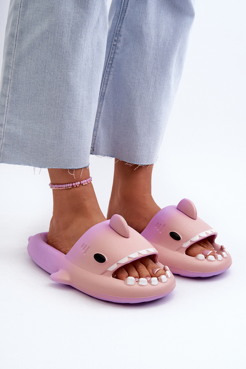 Dámske ľahké peny papuče s motívom žraloka modré Kasila