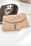 Kabelka Psaníčko S Ozdobným Srdcem Eko Zamšová Béžová Evilinas
