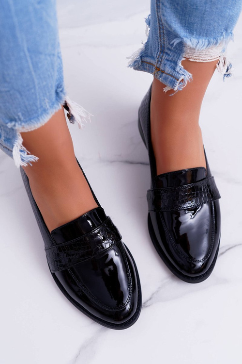 Women's Polobotky Slip-on Kožené Černé Dynasty