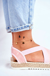 Dámske espadrilly s ružovým motívom -out