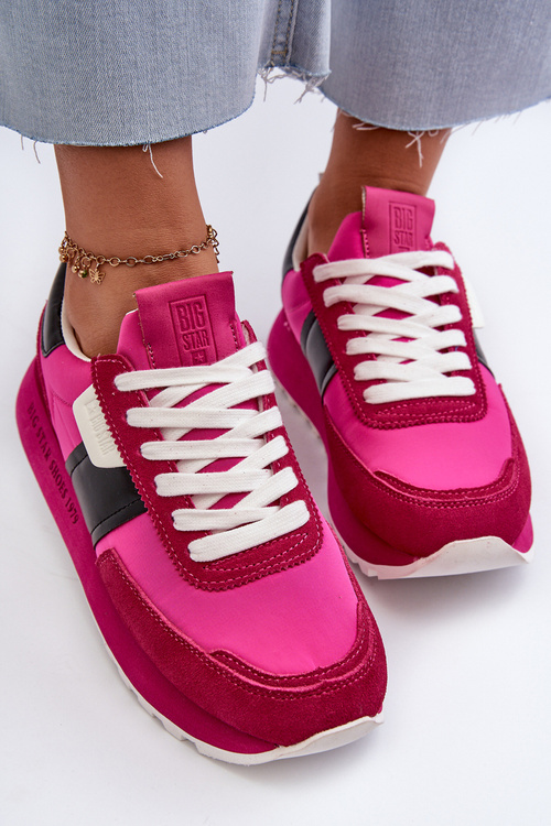 Dámske tenisky na platforme Big Star NN274500 Memory Foam System Fuksia