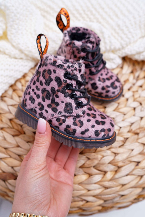Dětské Boty Se Zipem Růžové Leopard Lilo
