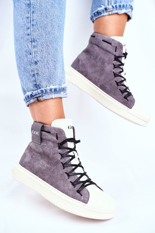 Dámske športové kožené topánky Goe Grey GG2N3049