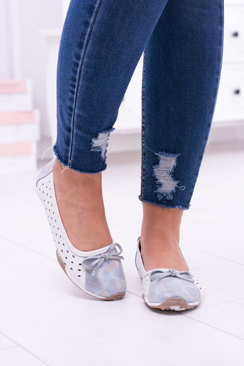 Dámské kožené bílé Ballerinas Erdola