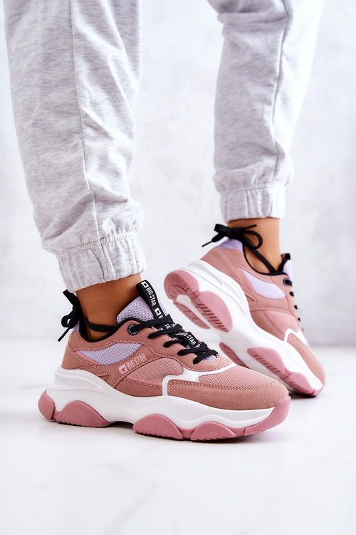 Dámské Sneakers Sportovní Obuv Big Star JJ274577 Růžová
