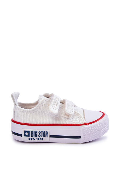 Dětské látkové tenisky se suchým zipem BIG STAR KK374085 Bílá