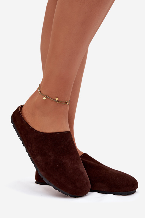 Dámske Papuče Z Eko Zamszu Čokoládové Kalvess