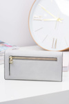 Large Women's Grey Trendy Wallet Gold Zipper