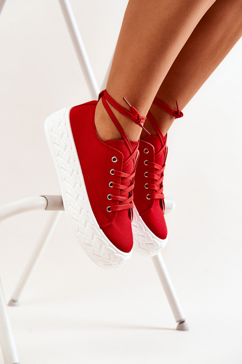 Tenisky Na Masivní Platformě Červené Suzane