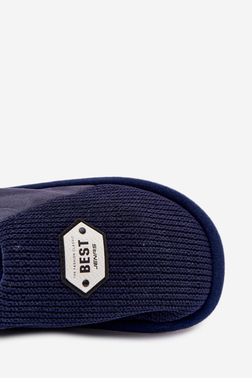 Pánske papuče s výšivkou tmavomodré Presine