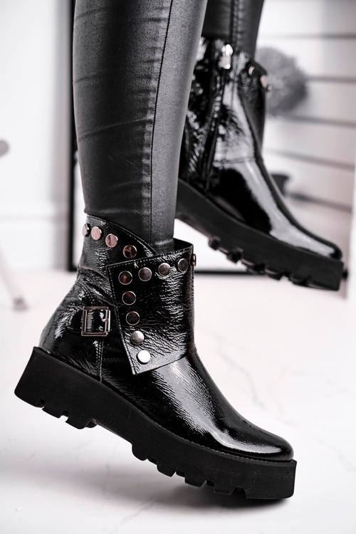 Dámské Kotníkové Boty Kůže Cerne Exquisite 1199