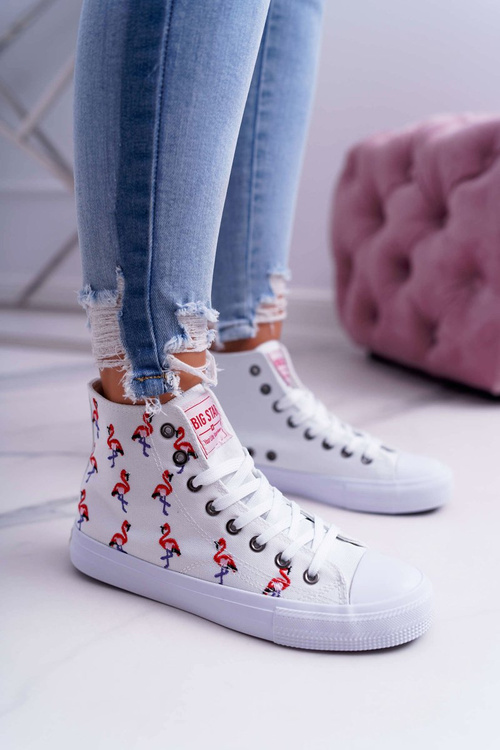 Dámske vysoké tenisky Big Star White DD274660