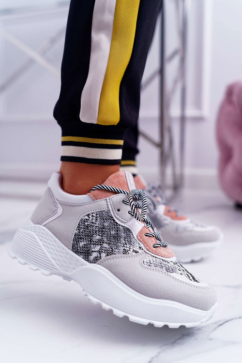 Dámske športové topánky High Sole ružová hadová pokožka Chillout