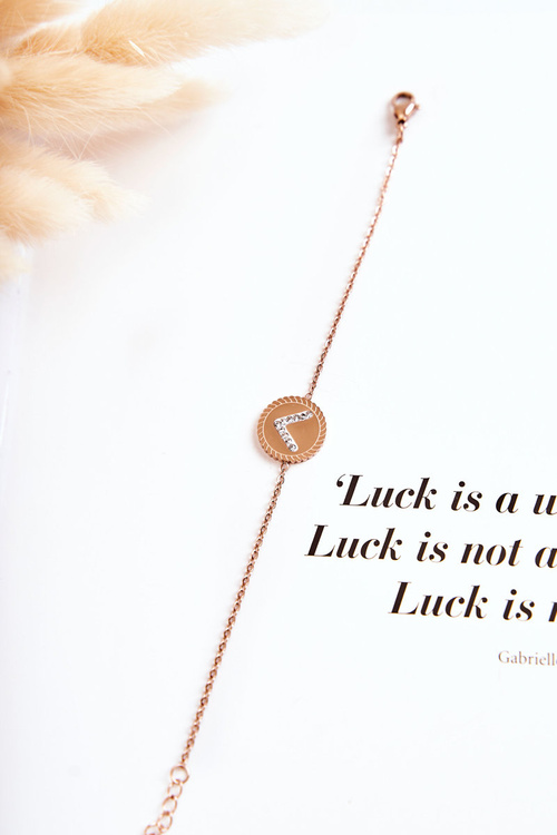 Náramok pre celebrity žien s ozdobou a ružovým zlatom zirkónov