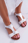 Dámske ploché biele sandále Verner