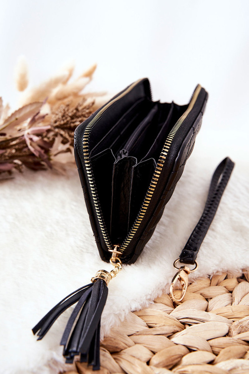 Veľké prešívané portfólio pre posúvač s čiernym popruhom