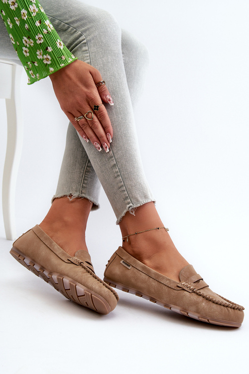 Dámske Mokasíny Z Eko Kože Svietlo Hnedé Celoria