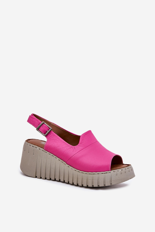 Dámské Sandály Z Přírodní Kůže Na Klínu Fuchsie Artiker 54C0789
