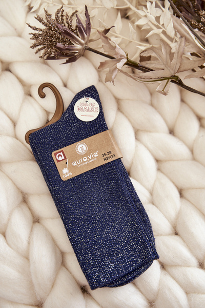 Dámske antibakteriálne ponožky s lesklým vláknom Navy Blue
