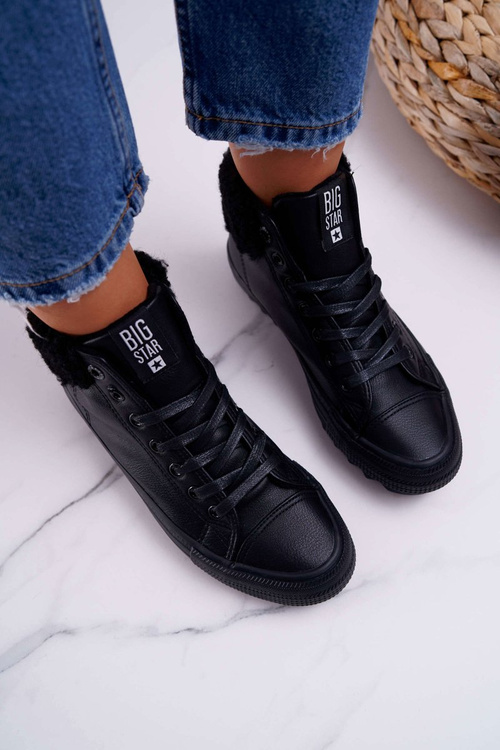 Dámské Tenisky Big Star Vysoké zateplené Černé EE274145