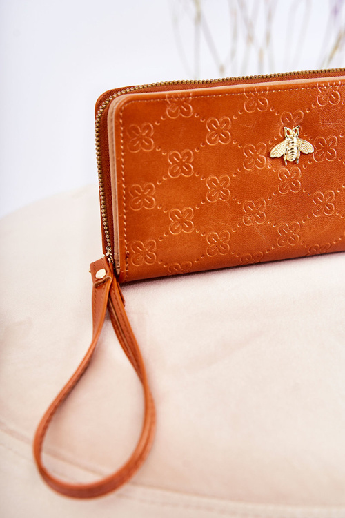 Dámská velká peněženka s ornamentem Světle hnědá Fabio