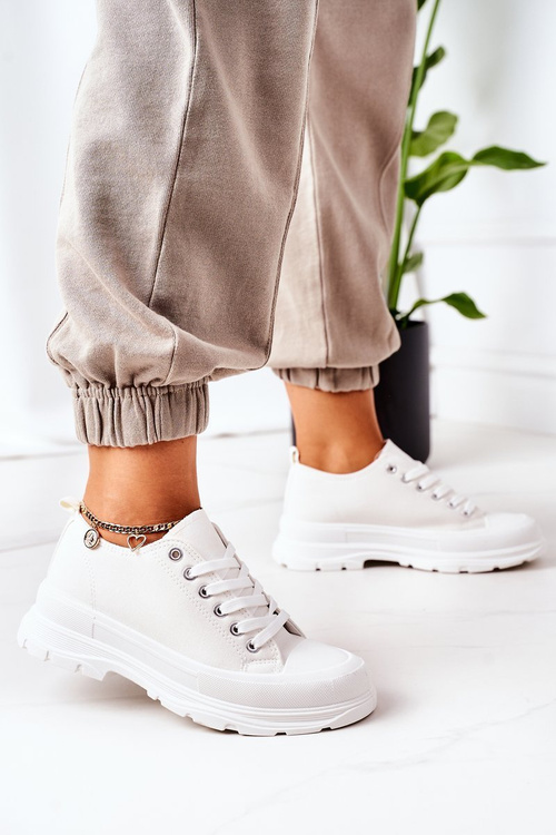 Dámske tenisky na platforme Białe Time Time