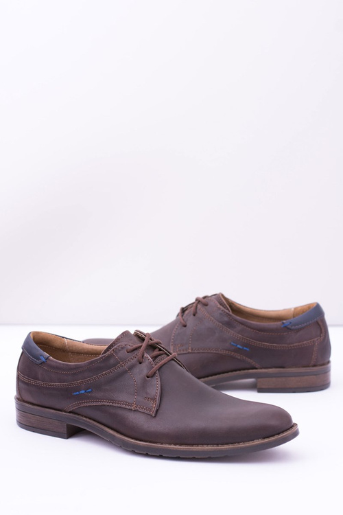 Elegantní Pánské Kožené Polobotky Hnědé Santiago