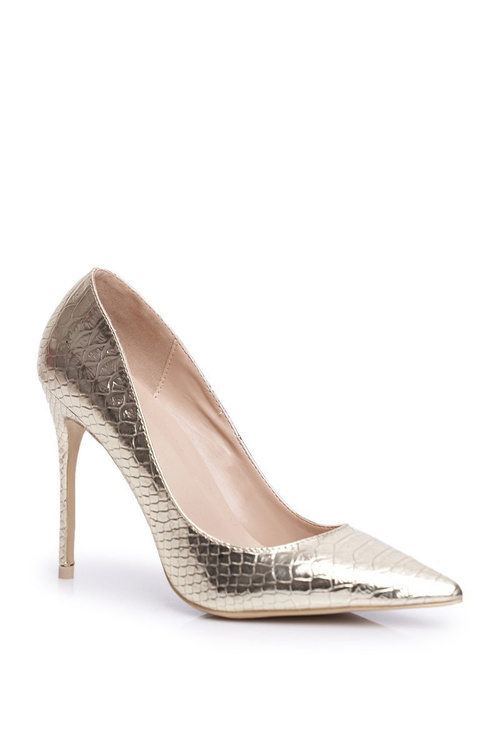 Dámské lodičky na jehlovém Podpatku Lu Boo zlaté BC-791