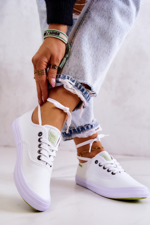 Ľahká dámska veľká hviezda JJ274260 Biele tenisky