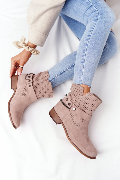 Prolamované Jarní Boty Lewski Shoes 2905-0 Béžové