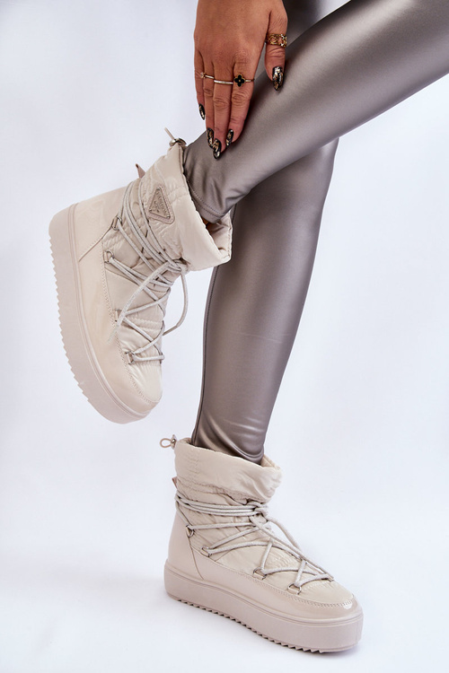 Dámske módne snehové topánky čipk