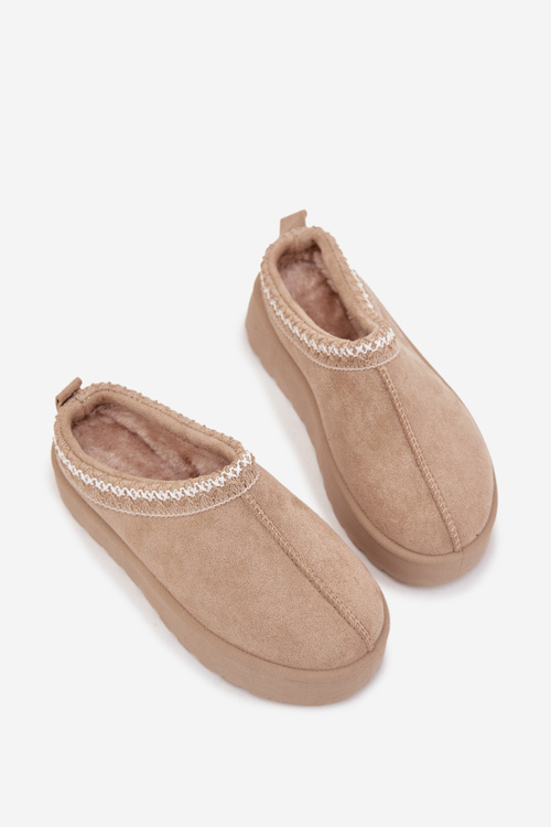 Dětské Mládežnické Sněhule S Vyšíváním Na Platformě Béžové Jolisse