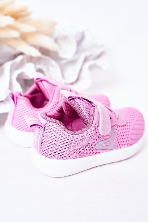 Detské športové topánky Tmavo ružový malý športovec