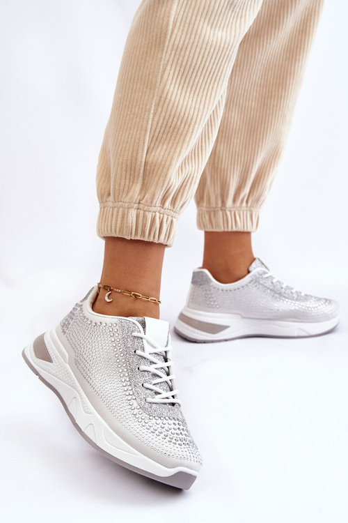 Dámske biele tenisky Raiden so zirkónmi