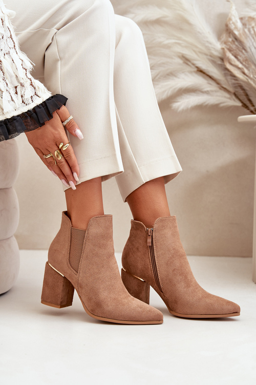 Eko Semišové Čižmy Na Opätku Zateplené Hnedé Daivine