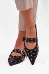 Baletky s korálky a sponou Eko kůže Černé Arlenne